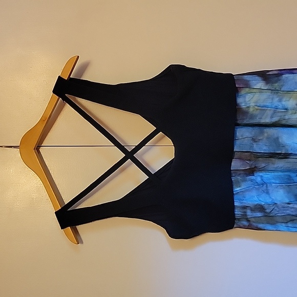 ANTHROPOLOGIE By ANTHROPOLOGIE KNIT TWOFER DRESS SIZE LARGE Navy/purple - Picture 8 of 8